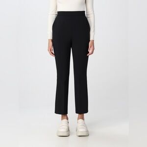 MAX MARA Wool Blend Tailored Classic Trousers in Black